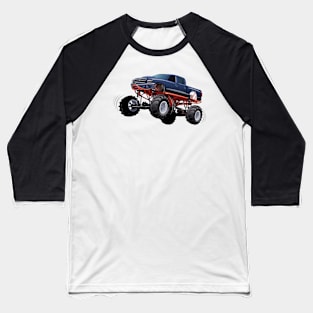 Cartoon Monster Truck Baseball T-Shirt